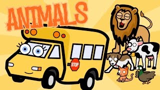 Learning Animals Song With Betsy the School Bus - Baby, Toddler, Kindergarten Kids Learning Video