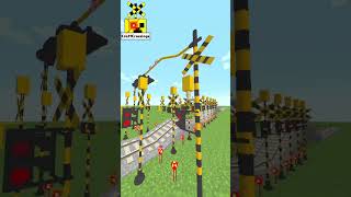 Railway level Railroad crossing trains Minecraft【 踏切 電車 アニメ】マイクラ ふみきり   125-01