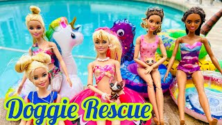 Barbie Doggie  RESCUE !  Mermaid save the day!  Fun - splash - water - Mermaid