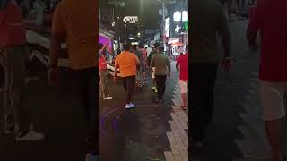 Tourists enjoying at the walking street Pattaya Thailand #shorts #travel