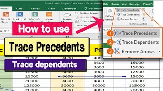 Trace precedents and dependents in excel | How to use trace precedents and dependents in excel