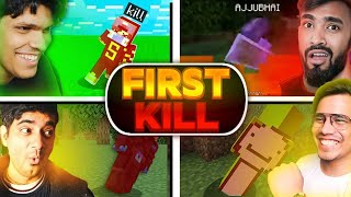 INDIAN GAMERS First Kill in MINECRAFT! Ft:-@YesSmartyPie @Mythpat