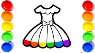 Dress colouring page  ||| How to draw a girl beautiful dress || Magic Fingers Art