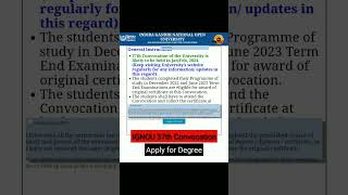 IGNOU 37th convocation ।। Apply for Degree #ignou #convocation2023