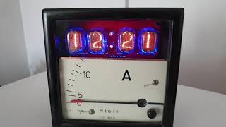 Nixie Electronic Clock - Vintage Ampermeter Case