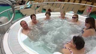 Paul from Liverpool in the hot tub with the ladies on the Norwegian Gem 18/09/2014