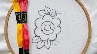 VERY EASY AND BEAUTIFUL FLOWER HAND EMBROIDERY DESIGN FOR BEGINNERS