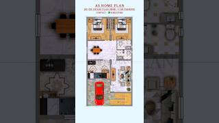 26' by 50' house plan | 26×50 home plan | 2bhk house design | car parking #houseplan #home #ghar