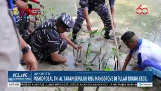 PUSHIDROSAL TNI AL tanam 10rb mangrove di pulau Tidung Kepulauan seribu #TVRI