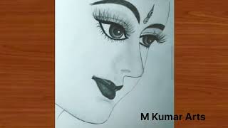 How to draw durga ma face easy drawing step by step//