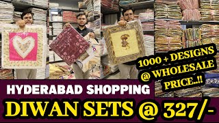 Hyderabad shopping wholesale Bed sheets, Diwan sets // Diwan sets special video @ low price 100%🤩