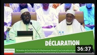 Déclaration Dr Mouhammad Ahmad LO & Cheikh Ibrahim Khalil LO au Grand Théâtre