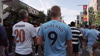 Leaving Wembley Stadium after the Man City v Man United FA Community Shield match