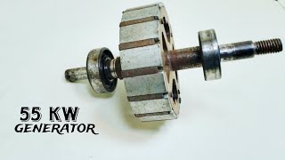 Electric Generator 55 KW Powerful Free Energy Magnetic Lightbulb Fan coil New Idea 2024 || ASR MAKER