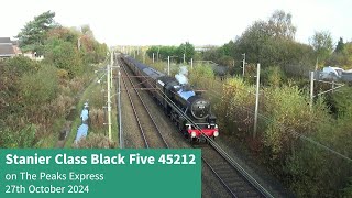 Stanier Class Black Five 45212 on The Peaks Express - 27th October 2024