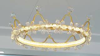 Golden Crown Garland Crystal Chandelier@korewolamp