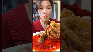 2X Spicy 🔥🥵 Octopus Eating challenge 🥺 Chinese Seafood #ssoyoung #asmr #food #tiktok