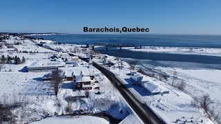 Barachois in the Winter, Quebec,Gaspe Peninsula,4K