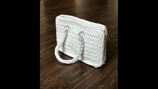 Сумка из трикотажной пряжи.Knitted bag. Products from yarn. Bag from knitted yarn.Вязание.