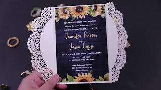 Rustic Sunflower Wedding Invitation with Envelopes-Pro Wedding Invites