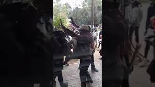 Confrontation between peaceful demonstrators and hired goons in Kakamega.