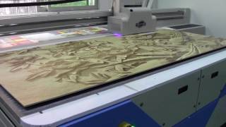 large format low price 3D wood carving effect  printinig machine UV ditital printer