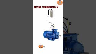 SINGLE PHASE MOTOR  4 WIRE WIRING CONNECTION DIAGRAM #shorts #wiring #electricalvideos #tips