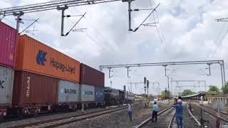 First Double-Stacked Container Train on Palanpur-Botad Section With Electric Locomotive