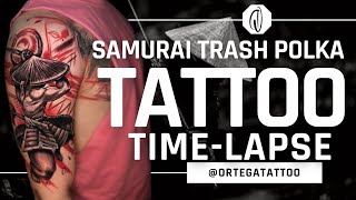 TATTOO TIME-LAPSE #106 | SAMURAI TRASH POLKA STYLE