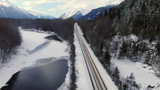 Highway 16, A wintery flight - DJI Mini 2 in 4K