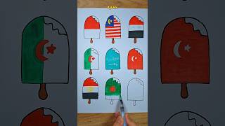 Es Krim Negara Islam Egypt +Bangladesh +palestine #flag #art #drawing #shorts