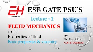 Properties of fluids, viscosity | fluid mechanics lecture -1