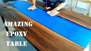 [Woodworking] DIY Epoxy Table - How to Make Amazing River Table with Epoxy Resin and Wood