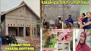 Bikin rumah di kampung Model baru ⁉️ selesai pasang genteng || persiapan dana 125 JT