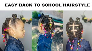 Kids back to school natural hairstyle | Very simple yet beautiful! #kidshairstyle #beautiful