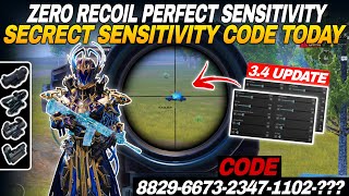 ZERO RECOIL PERFECT SENSITIVITY | SECRET SENSITIVITY CODE TODAY | BGMI SENSITIVITY