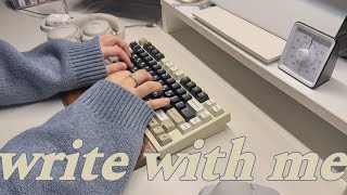 [asmr] 마감하는 웹소설 작가 리얼타임 1시간 타건 write with me (레이니 타건음)