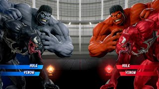 Black Hulk Venom vs. Carnage Red Hulk Fight - Marvel vs Capcom Infinite PS4 Gameplay