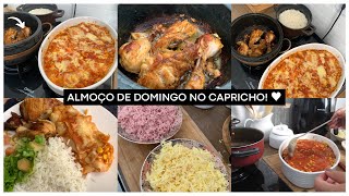 ALMOÇO DE DOMINGO NO CAPRICHO, LASANHA SIMPLES, FRANGO NA PANELA DE PEDRA E MAIS