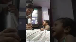 Azhaguu ponnu😍 | Laddu siripuku pinnadi enna comedy irukunu parunga😅 | #cutebaby #funny #shorts