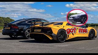 Lamborghini Aventador vs Audi RS7 - DRAG RACE