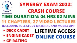 SYNERGY EXAM 2022 ONLINE CRASH COURSE | DECK CADET, ENGINE CADET, GP RATING | LIFETIME ACCESS