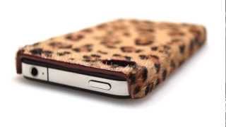 Leopard Print Pony Hair Leather Snap On Case for iPhone 4/4S