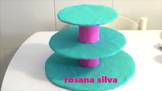 DIY SUPORTE BANDEJA FROZEN PARA DOCE BRIGADEIROS BOMBONS BOLO CUPCAKES  DIY PAPELÃO com Rosana Silva