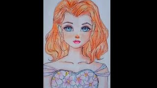 beautiful girl drawing with colour || beautiful face  || a girl with beautiful front side drawing