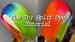 Split Dye Tutorial | Rainbow Wig