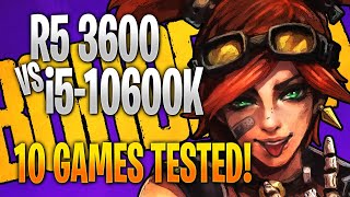 Ryzen 5 3600 vs Intel i5-10600K | 10 Game Benchmark Test and Gameplay