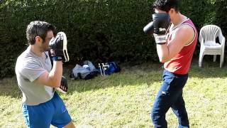 Duran vs Calzaghe mitts workout.