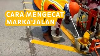 Pengecatan Marka dengan Mesin Marka Jalan Thermoplastik - Hand Push