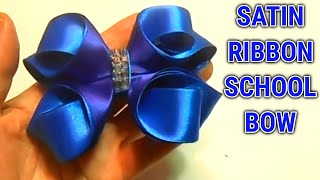 Beautiful Satin School Hair Bow - Handmade Satin Ribbon Hair Bows - Satin Bow Hair Clip